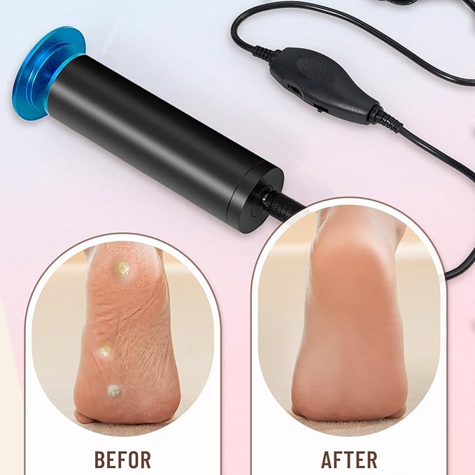 Dermawave Electric Foot File Callus Remover for Feet, Professional Electric Foot Sander Filer Grinder with 60 Sandpaper Discs for Men & Women, Pedicure Tool for Corn Dead Skin Cracked Heel