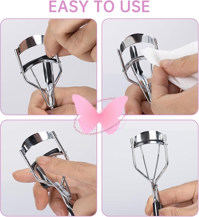 Eyelash Curler Refills Compatible with Tweezerman,Eyelash Curler Refills for Tweezerman,Silicone Lash Curler Refill Pads 24PCS (Black)