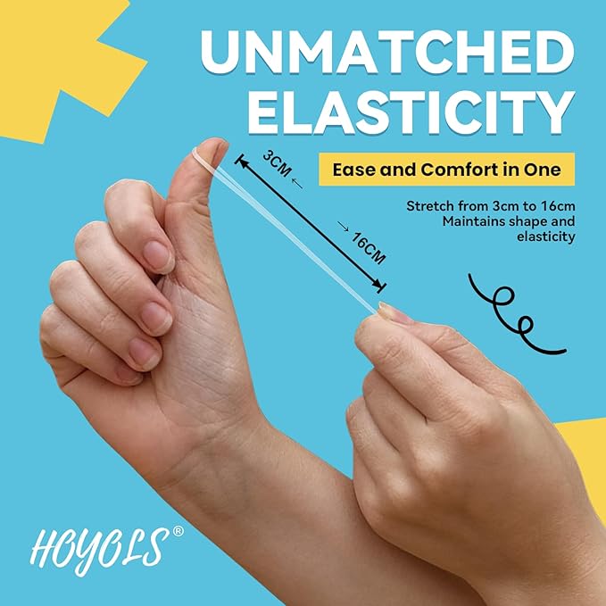 HOYOLS Clear Elastic Hair Rubber Bands, 1500pcs Mini Small Clear Ponytail Elastics Holders for Blond Kids Girls Hair No Crease Damage No Hurt 1 Inch TPU