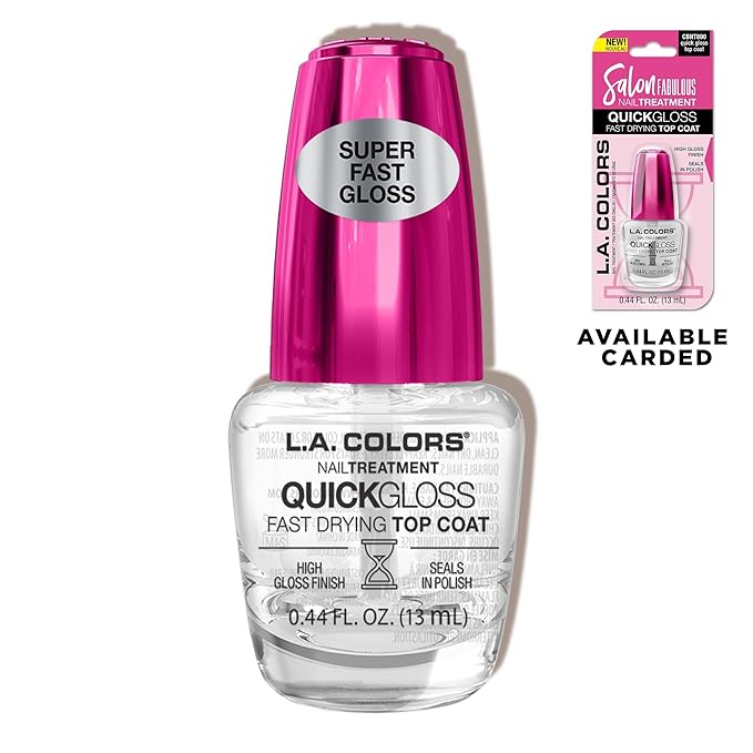L.A. COLORS Salon Fabulous Nail Treatments, Quick Gloss Fast Drying Top Coat CNL522