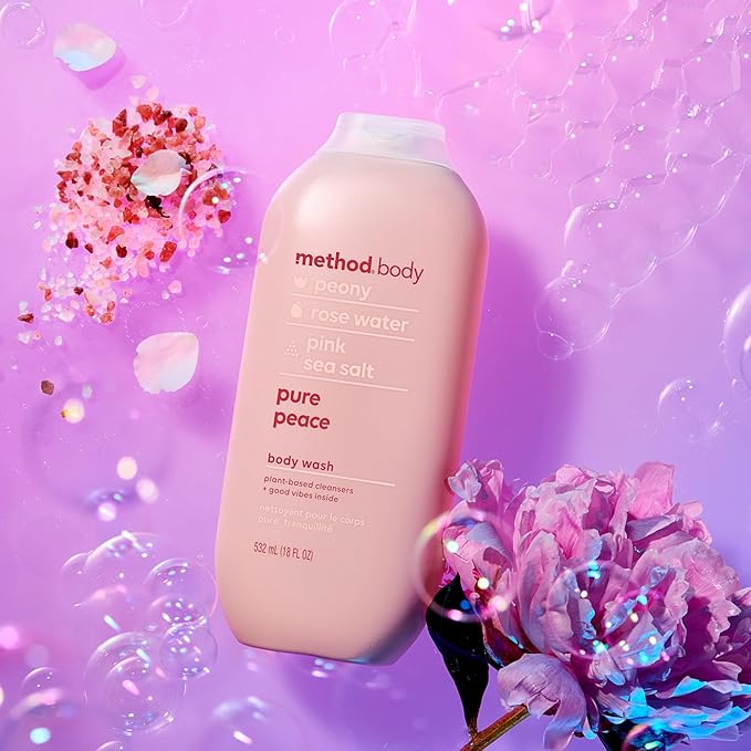 Method Body Wash,Pure Peace,Paraben and Phthalate Free,18 oz,Detoxifying,(Pack of 6)