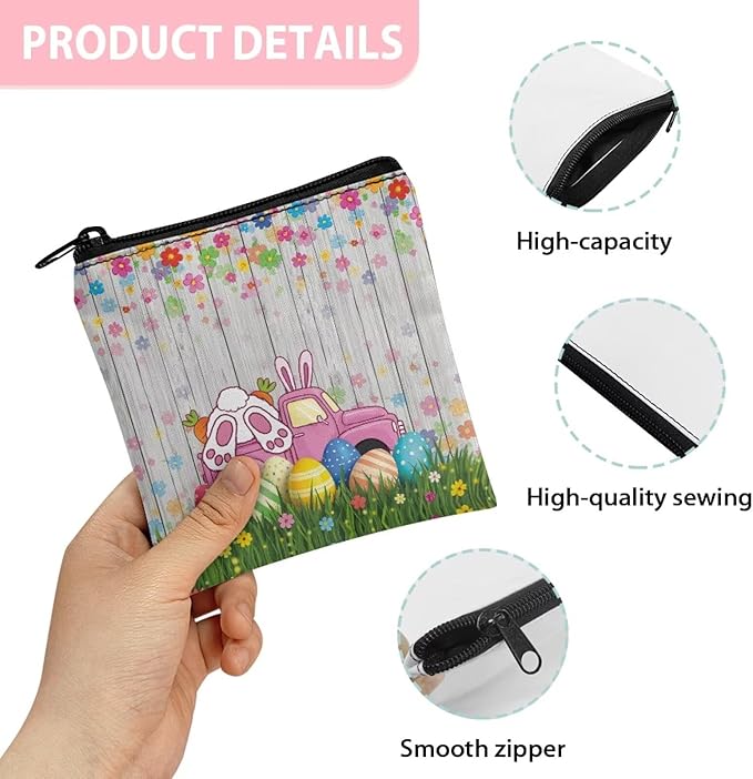 Easter Floral Bunny Bag Convenient Period Bags Waterproof Portable Novelty Sanitary Napkin Organizer for Women