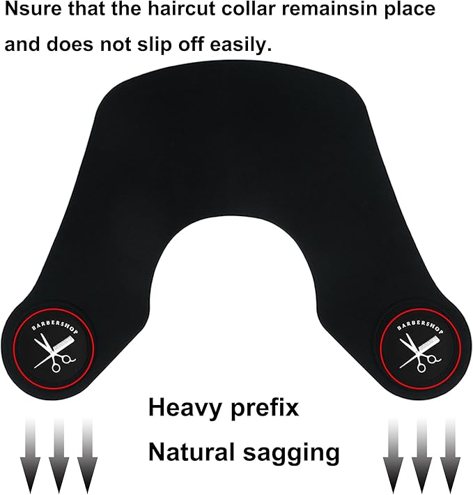 Black Large Hair Cutting Collar, Silicone Weighted Hair Dye Collar, Silicone Haircut Guard Shield, Rubber Neck Wrap, Barber Shop Hair Cutting Pad for Salon Hairdressing Hair Coloring