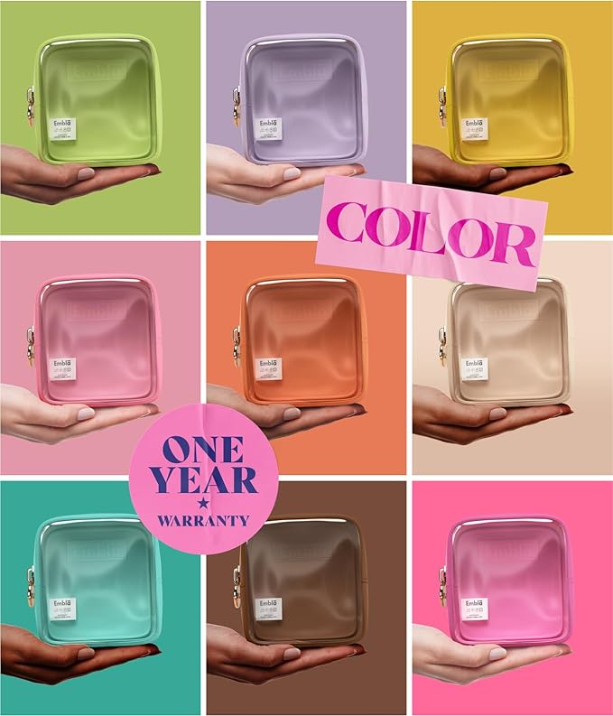 Embla Clear Small Makeup Bag for Purse Cute Mini Make Up Nylon Organizers Tiny Cosmetic Bags for Women Girls Little Toiletry Travel Pouches Zipper Skincare Pouch Organizer Lavender