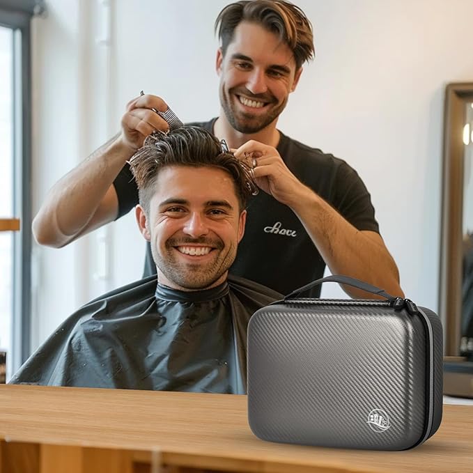 Boobowl Barber Accessories Bag for Clippers and Supplies, Mens Hair Trimmers Box, Portable Storage Organizer for Hair Cutting, Guard Grooming Kit and Barbers Supplies (Bag Only) (Dark Grey)