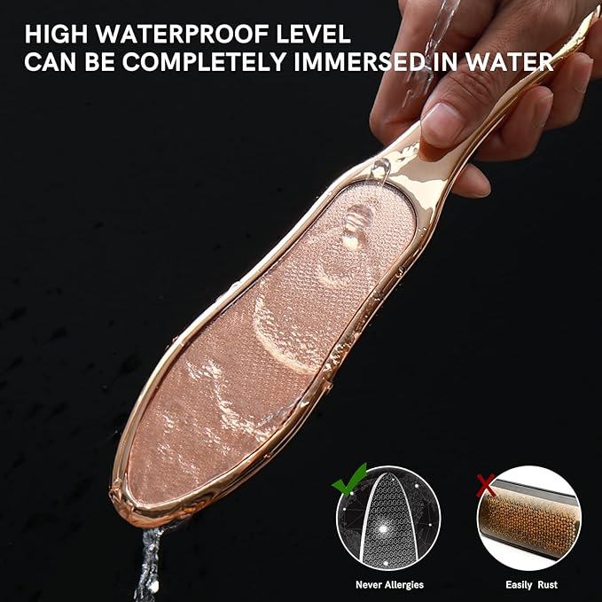 10.4'' Double Sided Nano Glass Foot File Callus Remover, Glass Foot File Heel Scraper for Cracked Heels, Washable Foot Rasp for Wet and Dry Feet - Foot Scraper for Shower Use
