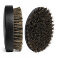 Beard Brush for Men, Natural Boar Bristles, Black Oval Wave Brush, Warp Resistant Wood Handle, for Fuller Thicker Hair, Beard & Mustache Growth, Exfoliation (Black 2)