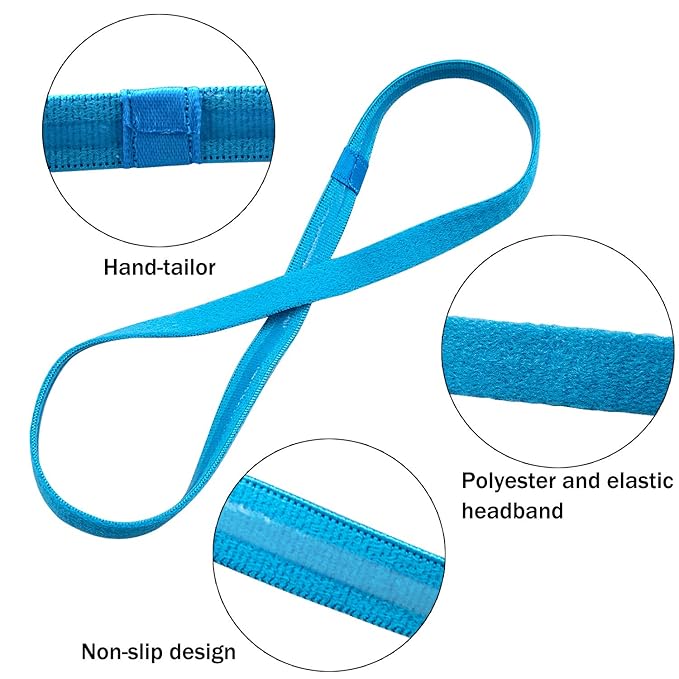 Duufin 20 Pieces Elastic Headbands Non Slip Sport Headband Colorful Hair Bands Workout Headband Sweatband Fashion Yoga, Running Elastic Sports Headbands for Women, Men and Girls, 14 Colors