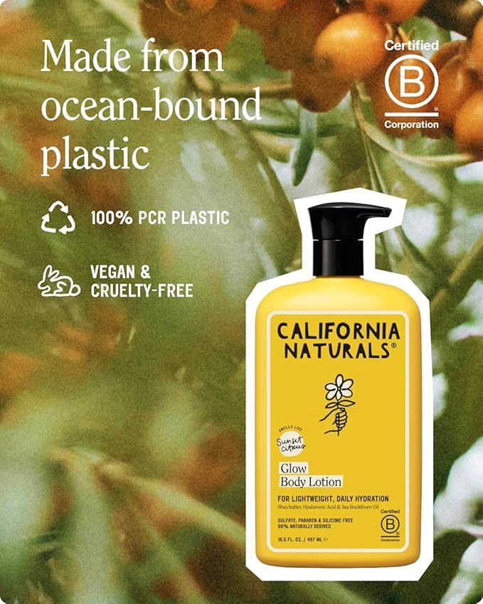California Naturals Glow Body Lotion Sunset Citrus, Lightweight Hydrating Body Lotion for Soft Smooth Skin, Naturally Scented, Vegan, Cruelty, Paraben & Phthalate Free, 16.5 oz