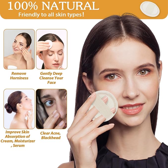 Amabro Loofah Sponge Face Pads Scrubber, 6 PCS Exfoliating Facial Loofah Luffa Cleansing Sponge Scrub Pad Makeup Remover Brush for Men and Women Manual Bath Shower Glove Pad Body Scrubber