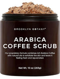 Brooklyn Botany Arabica Coffee Body Scrub - Moisturizing and Exfoliating for Body, Face, Hand, Foot - Fights Stretch Marks, Fine Lines, Wrinkles - Great Gifts for Women & Men - 10 oz