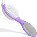 DecorRack (4 in 1) Pedicure Paddle Kit Tool with Pumice Stone for Feet, Foot Hand Toe Nail Cleaning Brush, Metal File and Emery Board, Manicure Foot Rasp Callus Remover Pedi Set (Purple, 1 Pack)