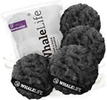 Loofah Sponge Bath Sponge for Women Men 4 Pack (Black Rough Surface)