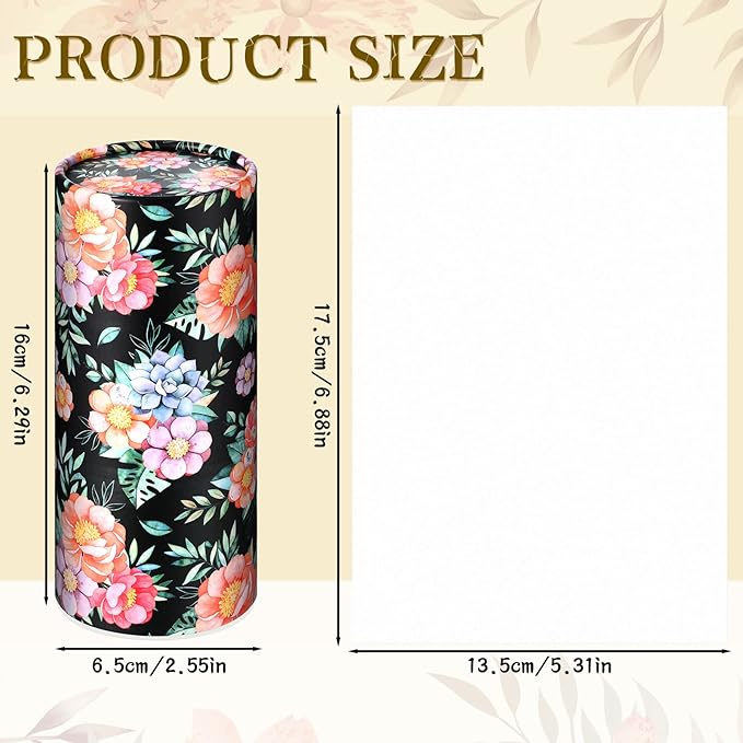 Tanlade 4 Pack Car Tissue Holder Tissues Cylinder Facial Tissue Floral Cylinder Travel Tubes for Car Cup Holder Spring Summer Home Bathroom Office Decor Christmas Ideal Gift for Women