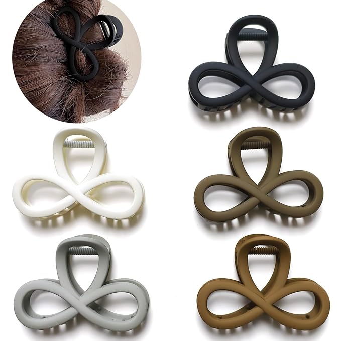 3.3 Inch Hair Claw Clips, No Slip Matte Not Easy to Break Claw Clip for Women's Thin & Medium Thick Fine Hair, 5 Pack