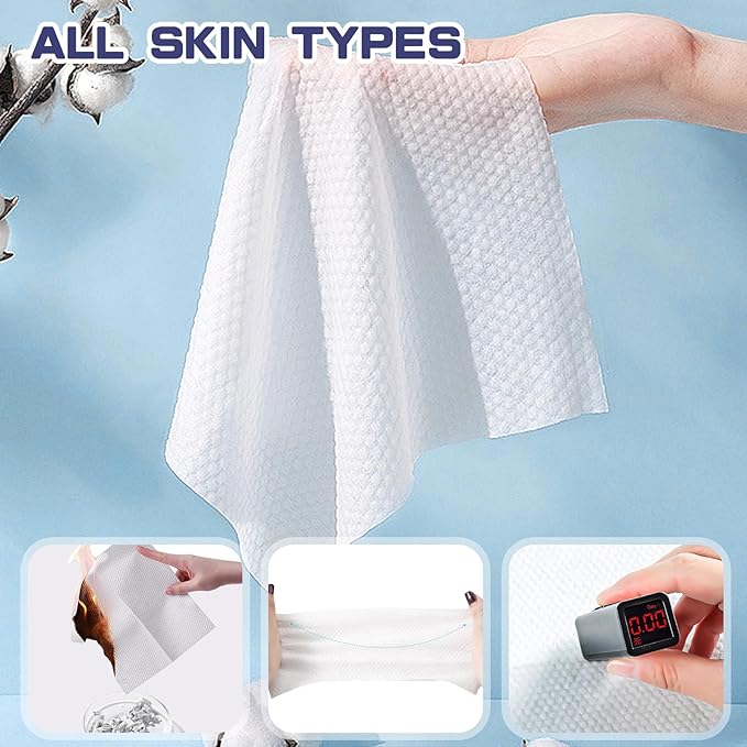 Disposable Face Towel, 400 Count Face Towels, for Washing Soft Cotton Dry Wipes Facial Cloths Towelettes for Washing and Drying, Facial Tissue for Cleansing, Skincare and Makeup Remover
