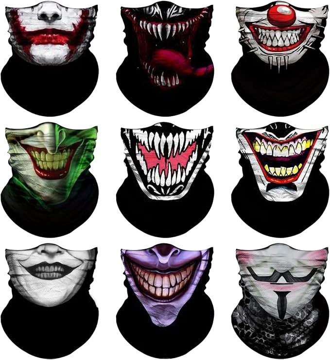 Venswell Neck Gaiter Face Mask Men Women,Seamless Bandana Rave Face Cover Scarf Mask,Balaclava,Headband, Head Wrap,Headwear