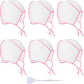6 Pieces Highlighting Cap Hair Frosting Cap Highlight for Dye Color with Plastic Hooks Hair Coloring Salon Hairdressing Tool Kit Supplies(Pink)