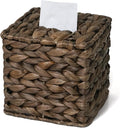 Tissue Box Cover, Square Wicker Tissue Box Holder Facial Tissues Boxes, Hand Woven Napkin Box Tissue Holder for Bathroom Bedroom Office Table Desk Night Stand, Boho Decorative, Brown
