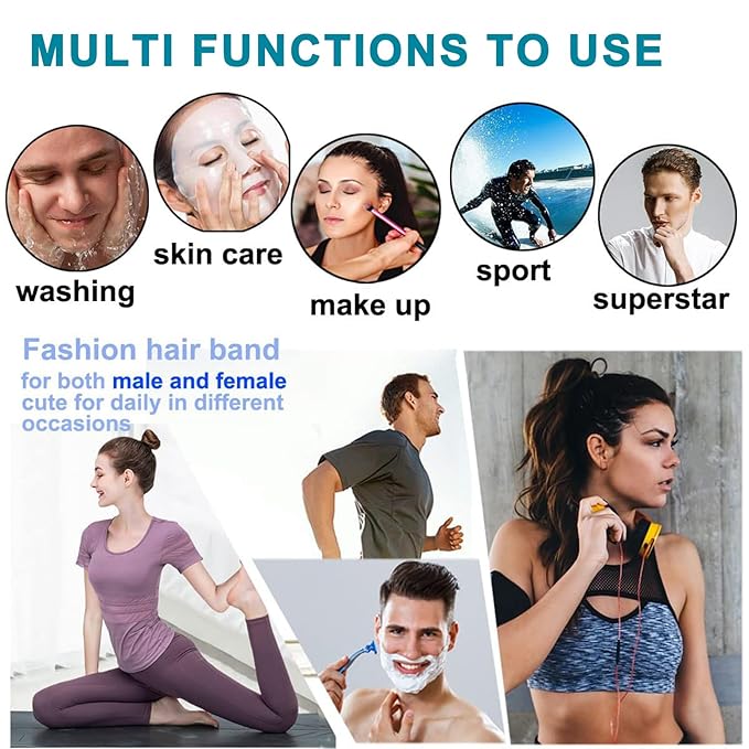 Metal Headband for Men & Women, Adjustable Wavy Zigzag Hair Bands, Non-Slip Elastic Metal Headbands for Sports, Workout, Running, Yoga Comfortable Unisex Hair Hoop (3 Pack)