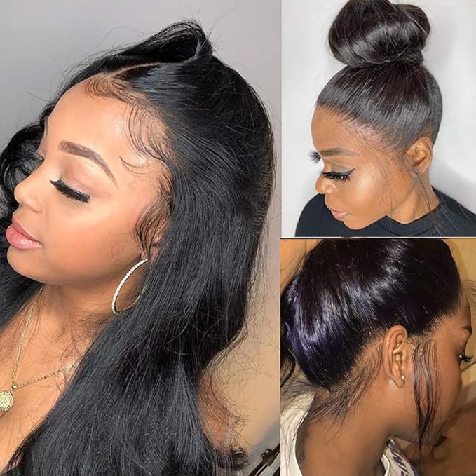Sunelk Body Wave Lace Front Wigs Human Hair Pre Plucked Brazilian Body Wave Human Hair Wigs for Women 180% Density Natural Color 13x4 Lace Front Wigs 28 inch