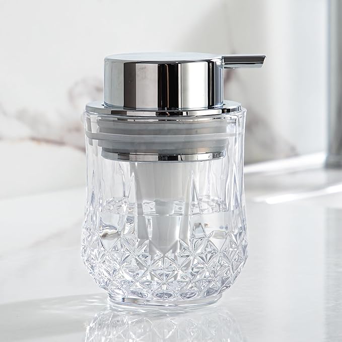 soap Dispenser (Foam-Clear/Silver -1PACK)