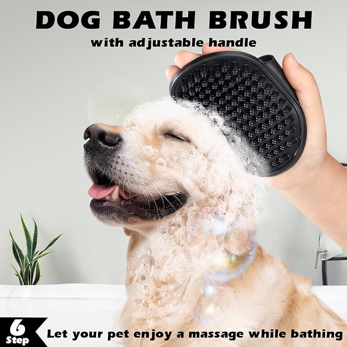 7 in 1 Pet Grooming Kit - Dog&Cat Comb, Deshedding Brush, Nail Clipper with File, Bath Brush - Premium Pet Supplies (Blue)