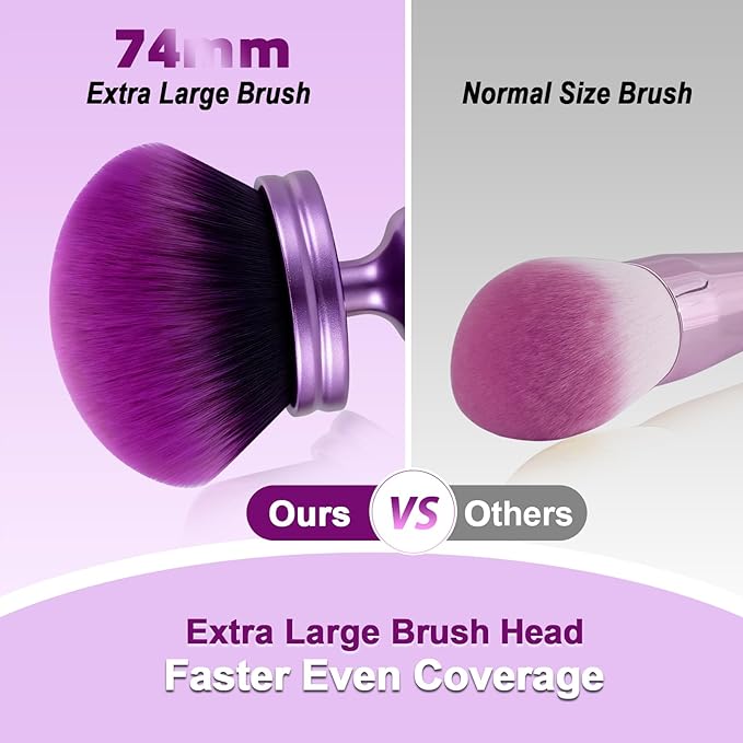 Extra Large Body Makeup Brush for Self Tanner,3.2" Wide-headed Kabuki Tanning Brush for Body Concealer,Self Tanner Bronzer Brush for Body Coverage Perfector