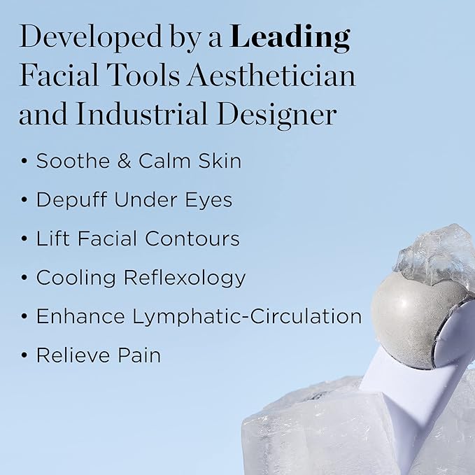 StackedSkincare Cryo Sculpting Ice Roller for Face & Eyes Stainless Steel Facial Ice Roller for Puffiness, Redness & Cooling Facial Massage Designed by an Aesthetician