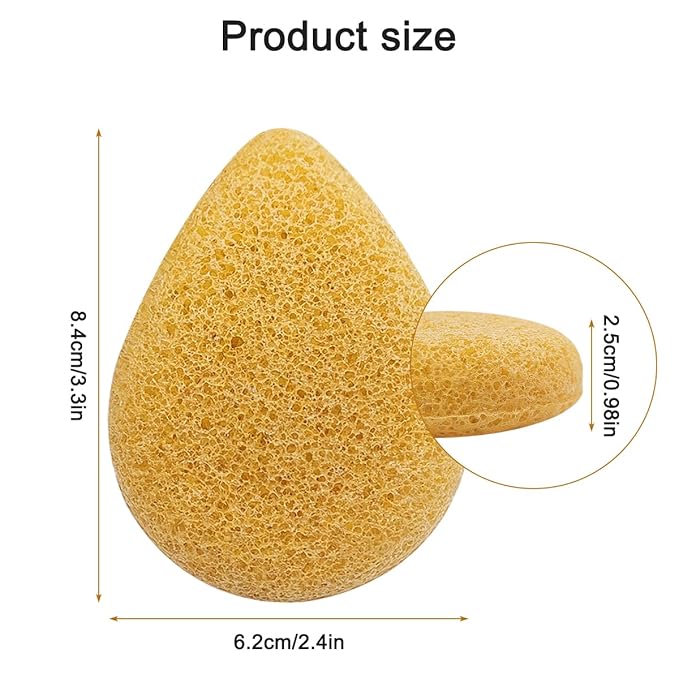 Natural Konjac Facial Sponge - 4 Pack lyfLux Gentle Facial Sponge for All Skin Types, Soft Face Scrubber for Daily Use