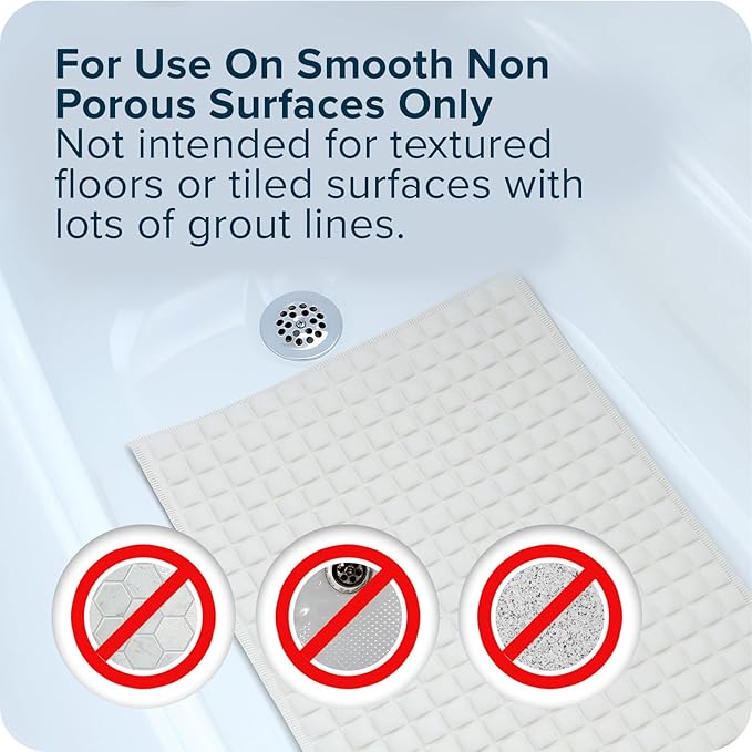 SlipX Solutions Pillow Top Cushioned Bath Mat, Non Slip Comfort Underfoot, 700 Air-Filled Pillows, Soft Shower Mat, Strong Suction Cups, Cream