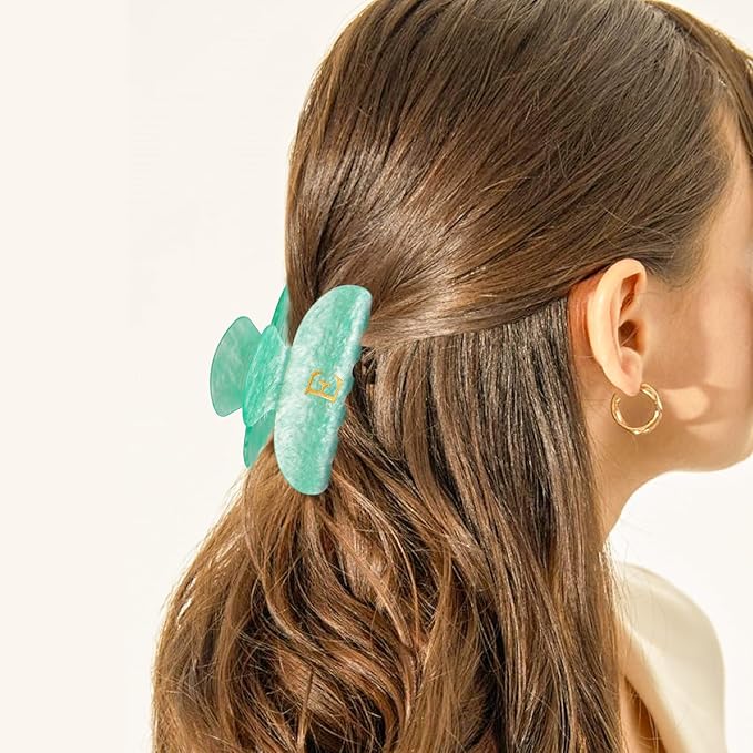 Christmas Gifts for Teenage Girls Stocking Stuffers for Teen Girl | Claw Clip Initial Hair Clips | Personalized Hair Claws | 8 9 10 11 12 13 14 15 16 Years Old Girl Gift Trendy Stuff - Green,K