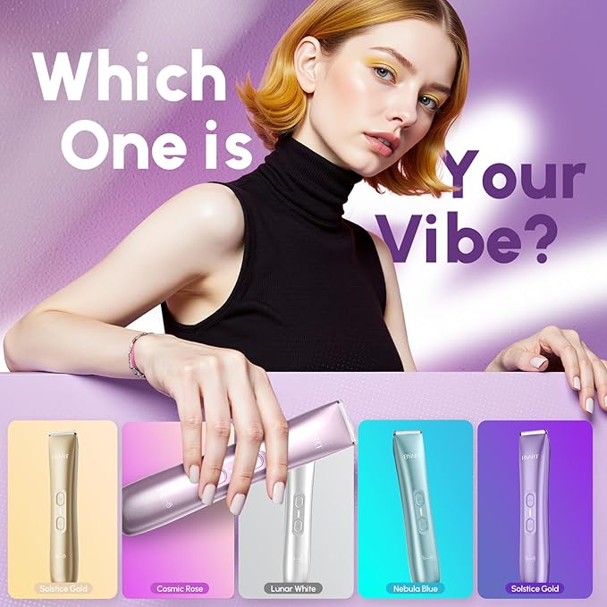 Bikini Trimmer for Women - 2-in-1 Body & Facial Hair Trimmer for Shaving, Wet & Dry Use Cordless Electric Razors for Legs, Underarms, Pubic, Ceramic Blade for Sensitive Skin - No Nicks No Bumps