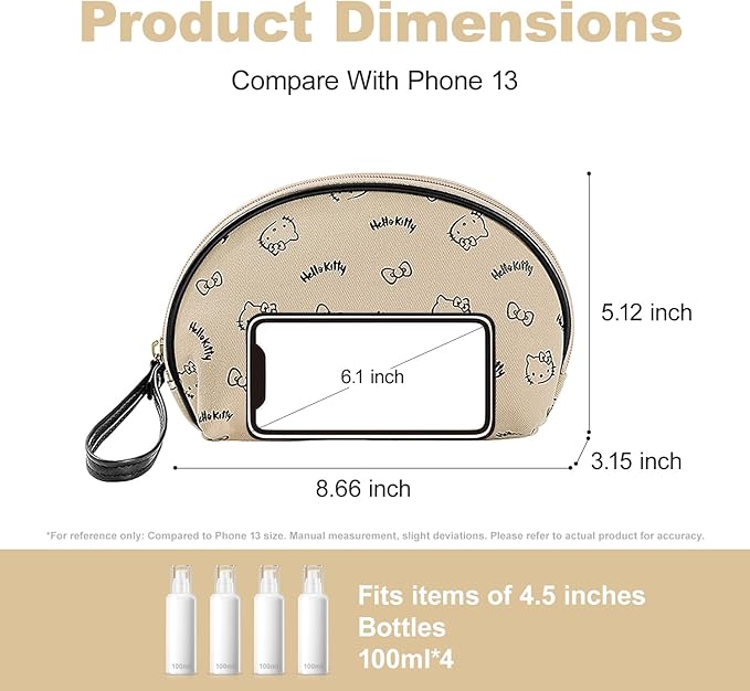 AmBealla 2PCS Cosmetic Bag Storage Purse Bag for Women,Cute Compact Travel Makeup Bag for Keys and Phone,Practical for Girls,Travel Bag for Toiletry