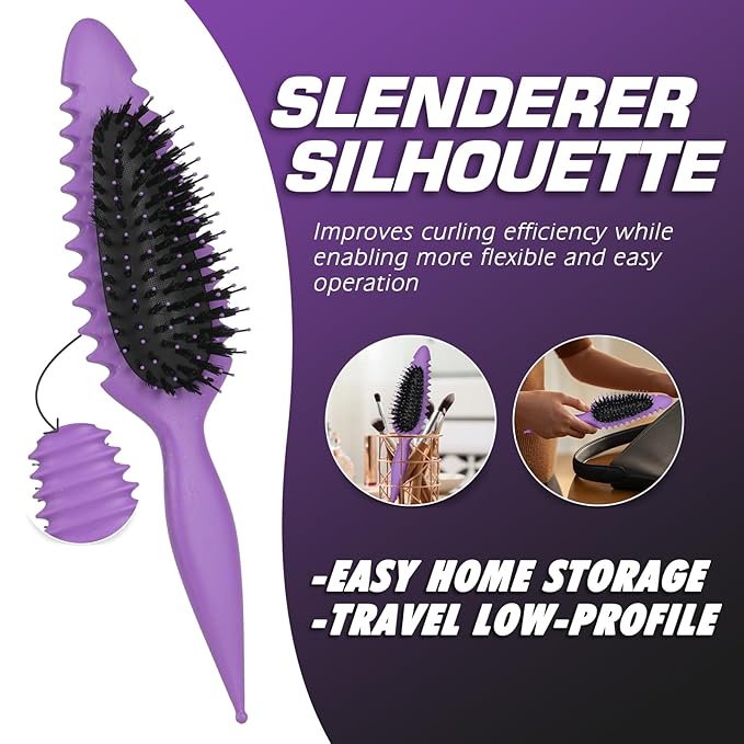 Candy Brush Curl Defining Hair Brush for Effortlessly Detangling Shaping and Styling Curls, Curl Brushes with EdgeLift for All Wet or Dry Hair Types for Women and Girl, Reduce Pulling and Frizzing