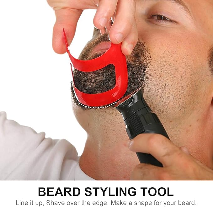 Healifty Goatee Shaving Template Shaping Edge Up Tool for Goatee Trimming Lineup Beard Grooming Kit for Men Barber Supplies 2pcs