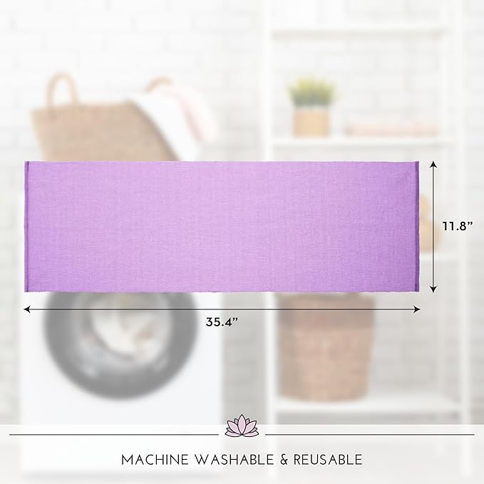 S&T INC. Back Scrubber for Shower, Exfoliating Body Scrubber or Bath Exfoliating Towel for Skin Care, 11.8 Inches x 35.4 Inches, Assorted Purple, 3 Pack