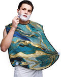 Beautiful Peacock Print Beard Bib Shaving Apron, Beard Hair Trimming Cape Gift For Dad