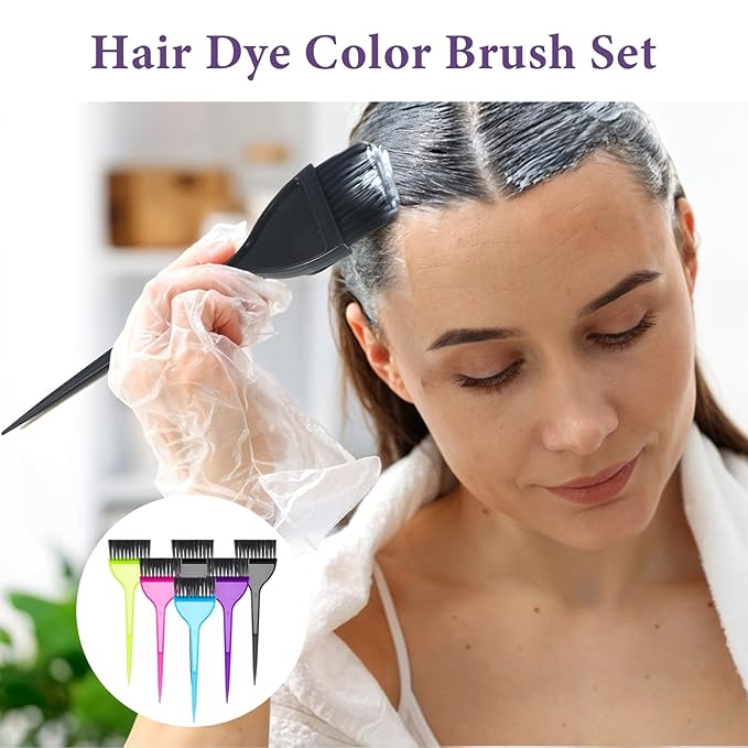 6 PCS Color Brushes, Hair Dye Brush, Color Brushes for Hair Stylist, Professional Hairs Coloring Brush with Tapered Handle for Salon, Home DIY, Root Touch, Highlights