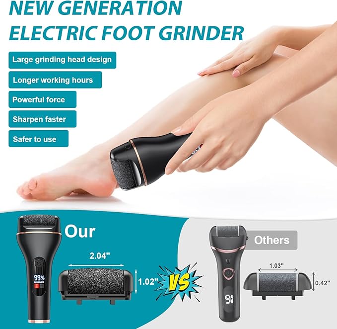 Electric Callus Remover for Feet Rechargeable Portable Electronic Foot File Pedicure Tools 16 In 1 Foot Callus Remover Kit Foot Scrubber Professional Foot Care To Remove Dead Skin Hard Skin Dry Cracks