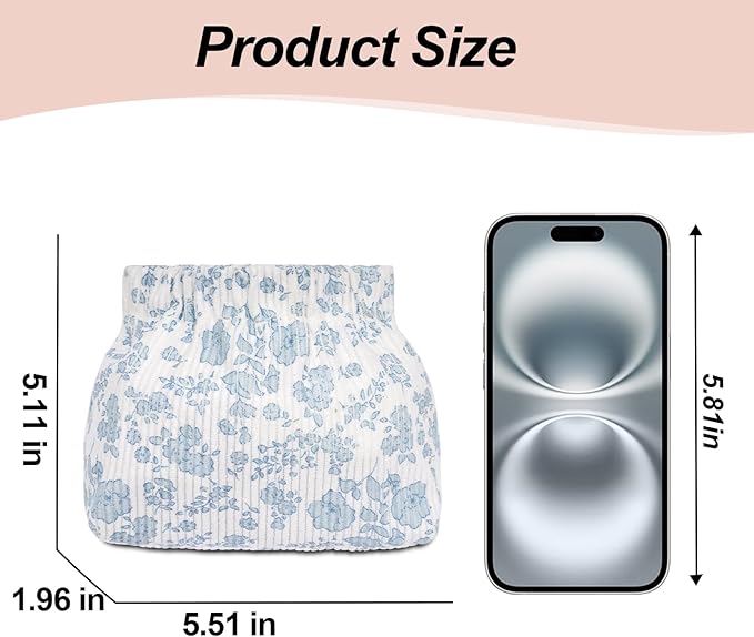 Mini Makeup Pouch,Corduroy Elastic Wallet Storage for Women,Cute Small Lipstick Bag for Purse