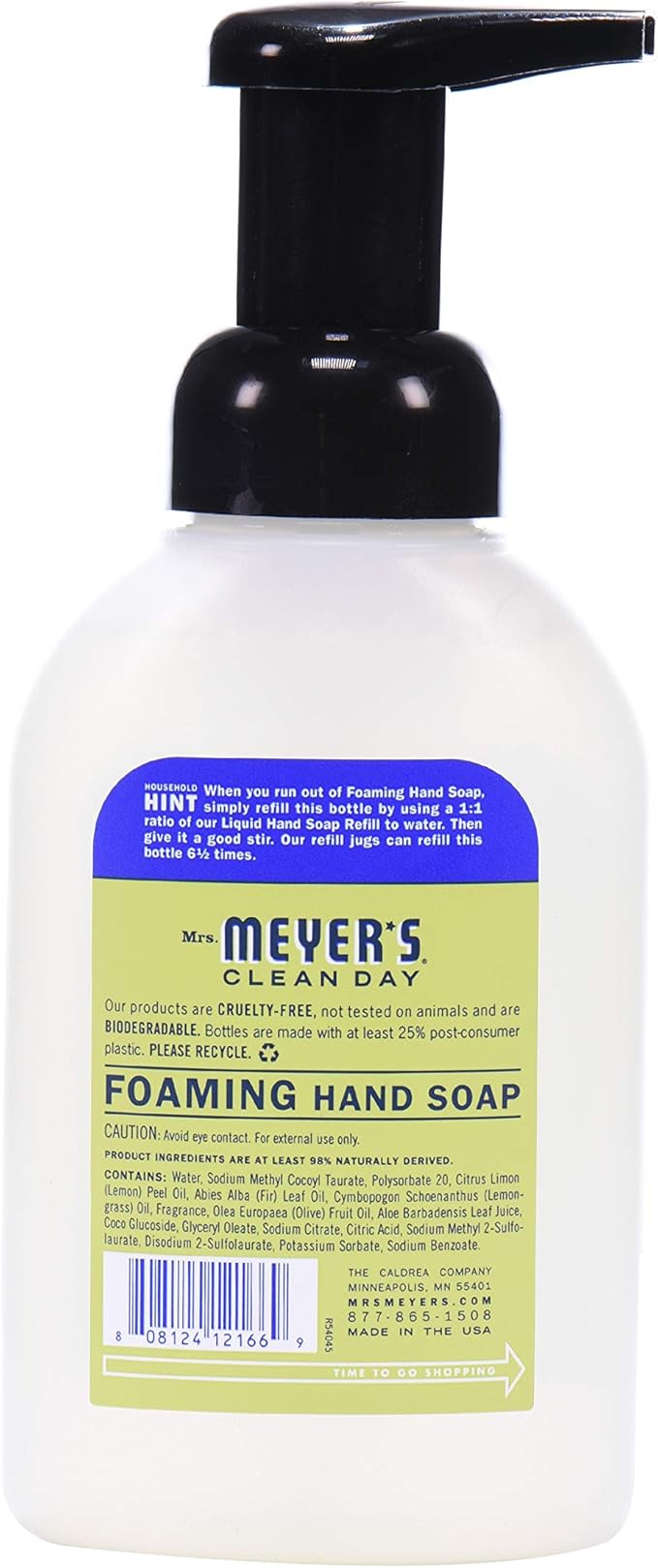 Mrs. MEYER'S CLEAN DAY Foaming Hand Soap, Lemon Verbena Scent, 10 Fl oz (Pack of 2)
