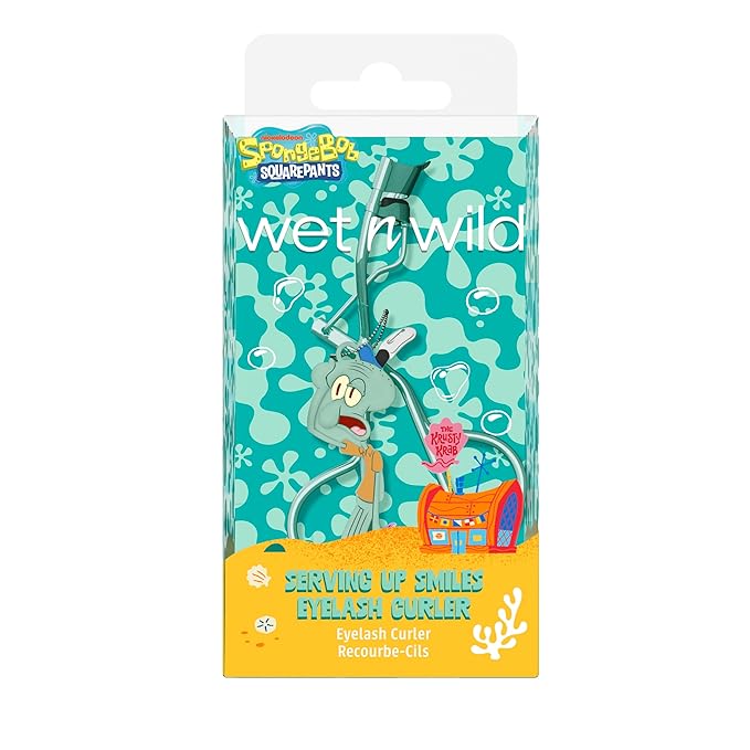 wet n wild Eyelash Curler & Charm, Gentle Silicone Cushion Pad, Curls & Lifts Lashes – Squidward