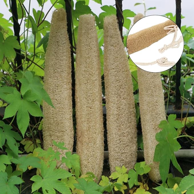 Back Scrubber Strap Natural Loofah Bath Body Scrubber Exfoliating Wash Band for Shower Bathing, Double-Sided Back Cleaner Suitable for Men and Women