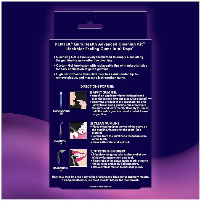 Dentek Gum Health Advanced Cleaning Kit, Oral Care Hygiene Kit with Gum Stimulator Tool & Cleanser and Plaque Scraper for Teeth, Dental Tools for Clean & Healthy Gums