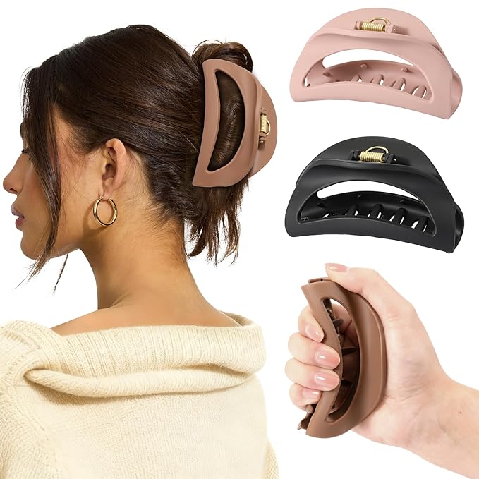 3PCS Cloud Claw Clips for Women, Unsnappable Soft Hair Claws for Lying Down & Driving |Strong Hold Hair Claws for Thick Curly Hair | Cozy Hair Accessories for Sleeping & Valentine's Day Gifts