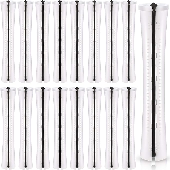 WILLBOND 60 Pcs Perm Rods for Long Hair Plastic Curl Rods Cold Wave Irons Curling Roller for Hair Styling Hairdressing Tools (0.63 Inch, White)