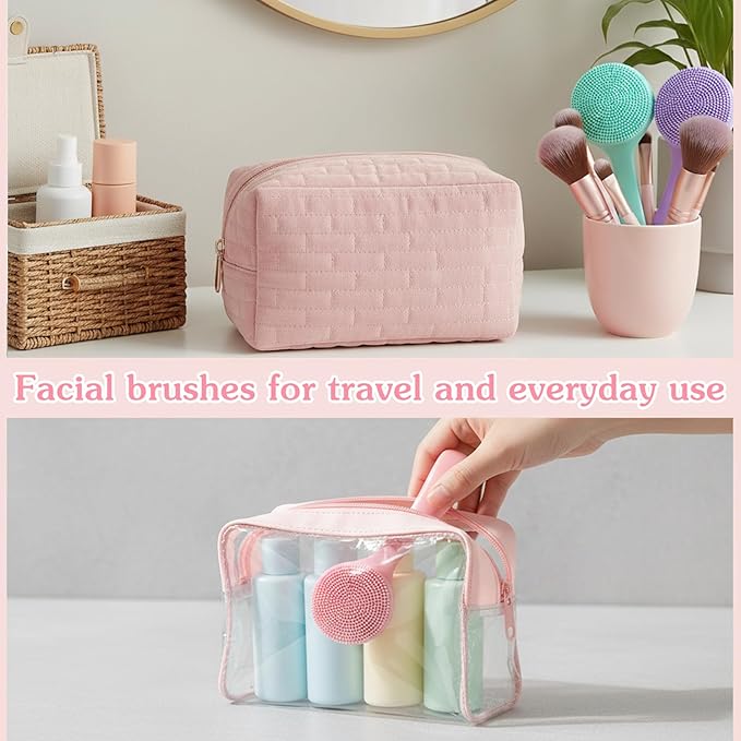 4 Pcs Silicone Face Brush Manual Facial Cleansing Brush, Soft Face Scrubber Waterproof Exfoliating Brushes, Silicone Cleaning Scrubber Exfoliator Cleanser for Women Blackheads Makeup Residues Removal