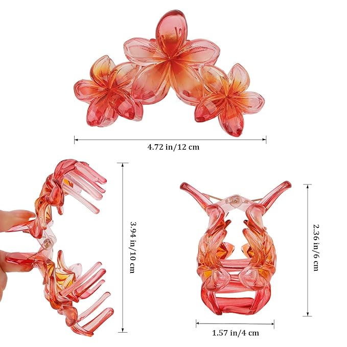 Women's Claw Clips - Large Hawaiian Flower Hair Clips, Non-Slip, Strong Hold for Thick/Thin Hair, Style E