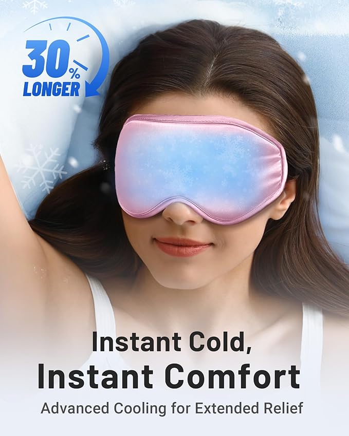 Cooling Eye Mask for Puffy Eyes: Fsa Eligible Items Hsa, Ice Eye Pack for Magraine After Surgery Relief - Reuable Cold Compress for Headache Puffiness - Comfortable Perfect Fit Gel Sleep Mask